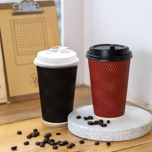 16 oz disposable hot coffee ripple wall paper cup