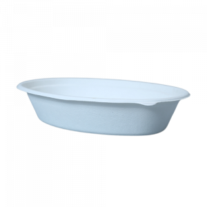 32oz getbio® disposable sugarcane bagasse oval bowl