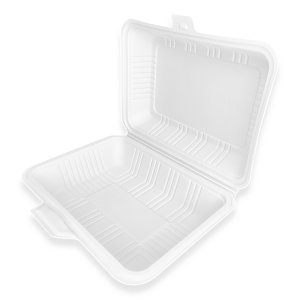 8 inch getbio® disposable corn starch curry goat clamshell box (复制)