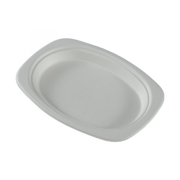 9 inch getbio® disposable sugarcane bagasse oval plate