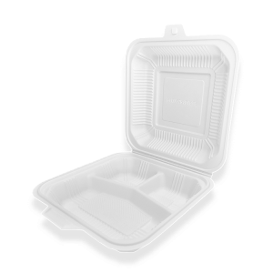 9 inch getbio® disposable 1 compartment corn starch clamshell box (复制)