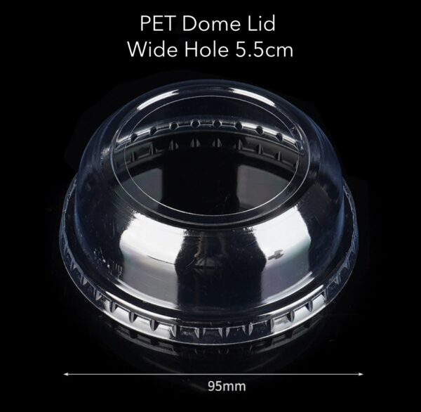 12 24oz clear pet disposable cold plastic big hole dome lid