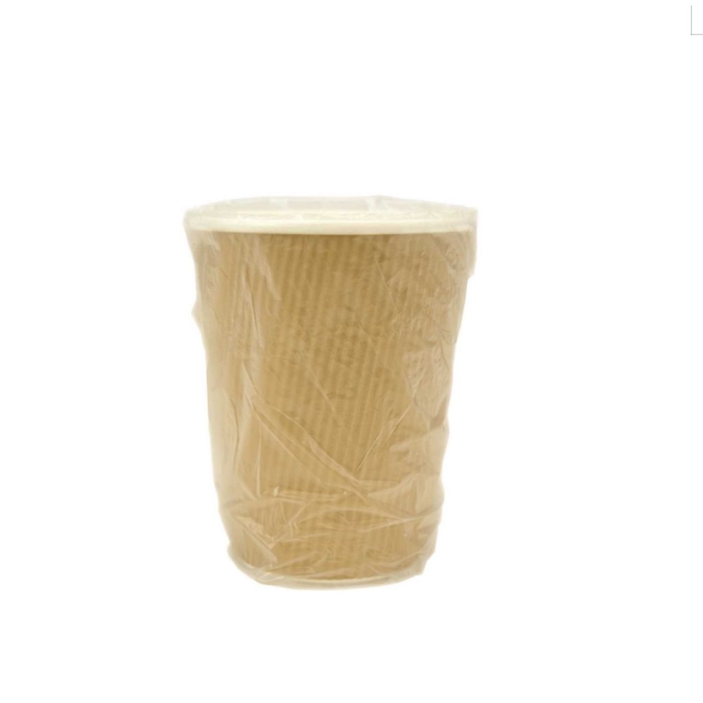 8 oz kraft ripple individually wrapped paper hot cup