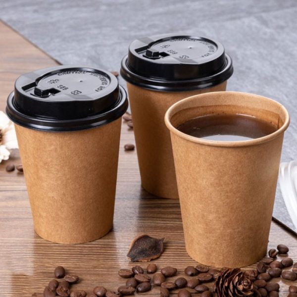 wholesale unbleached customized kraft paper hot coffee single wall cups