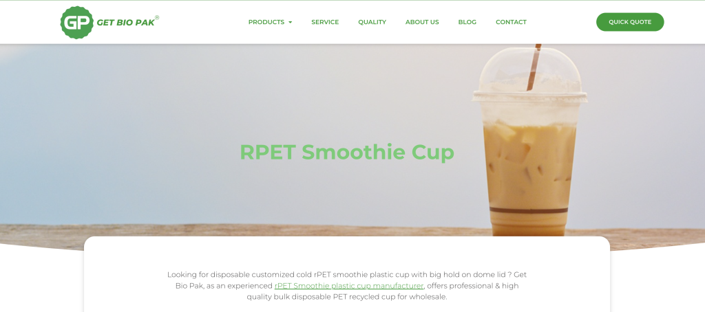 customized rpet smoothie plastic cup
