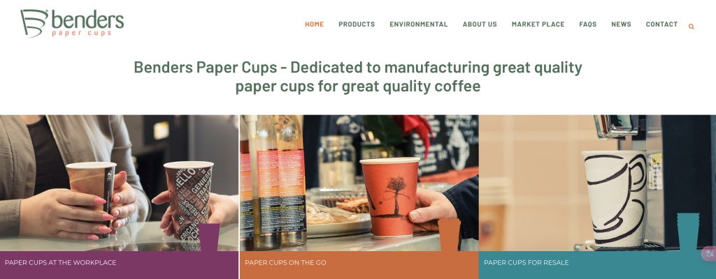 benders paper cups