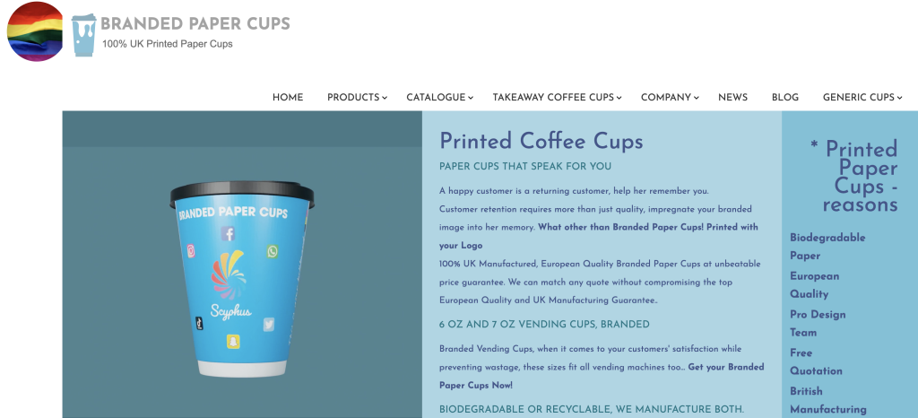 branded paper cups 