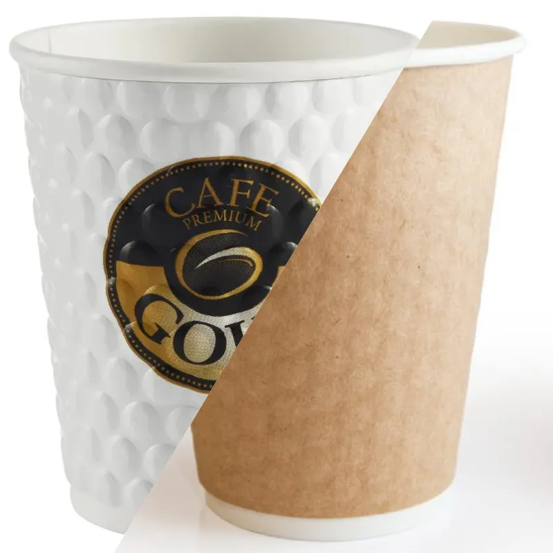 different color embossed paper cups