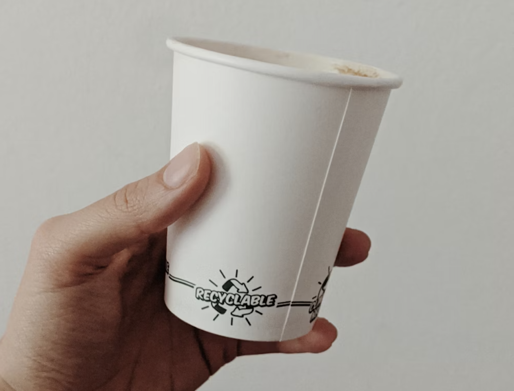 Disposable paper cups consist of about 90 to 95%