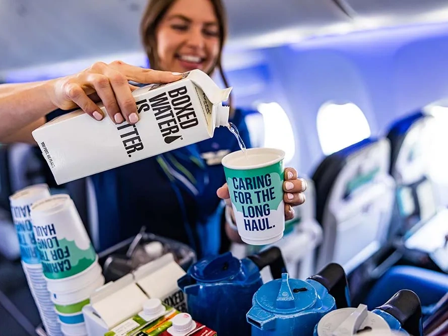 airplane inflight paper cups