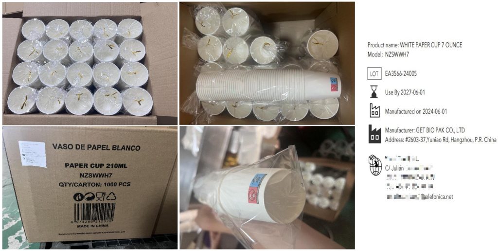 disposable coffee cup inspections