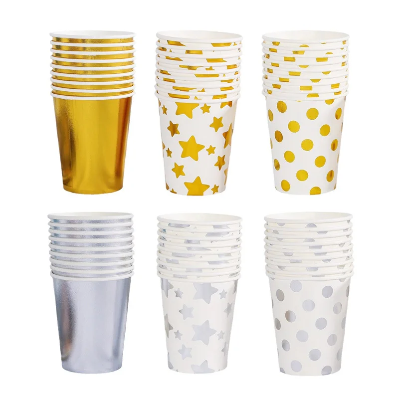 gold sliver foiled stamping paper cups manufacturer