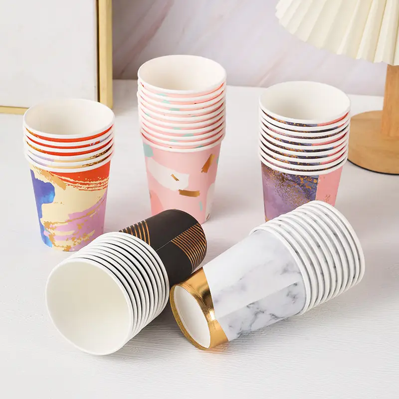 gold sliver foiled stamping paper cups manufacturers