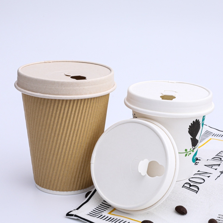 compostable white kraft lock back flat paper lid for hot cup