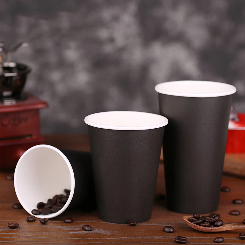 black color disposable paperboard cups