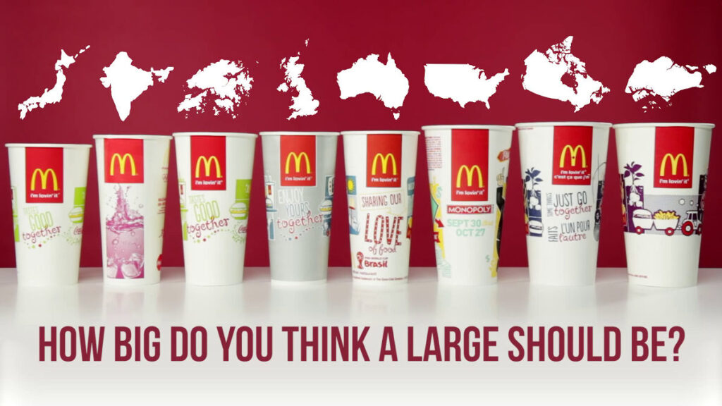 paper cup size compare in thr world