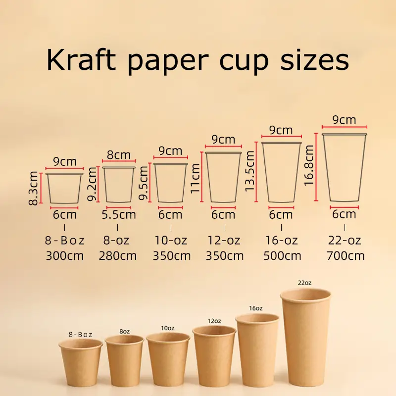 kraft paper cups regular size