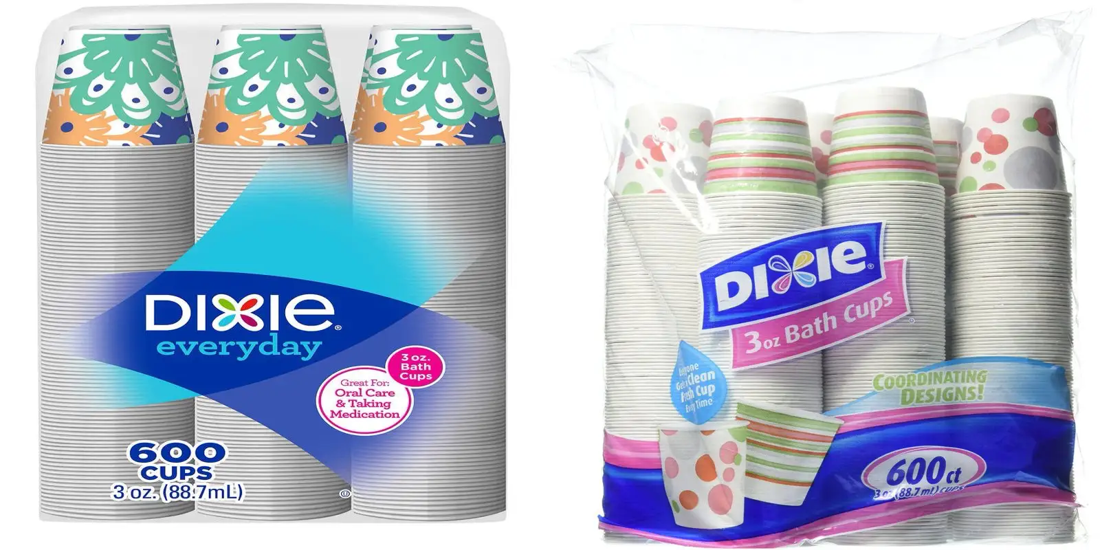 dixie paper cups packaging in wrap bags