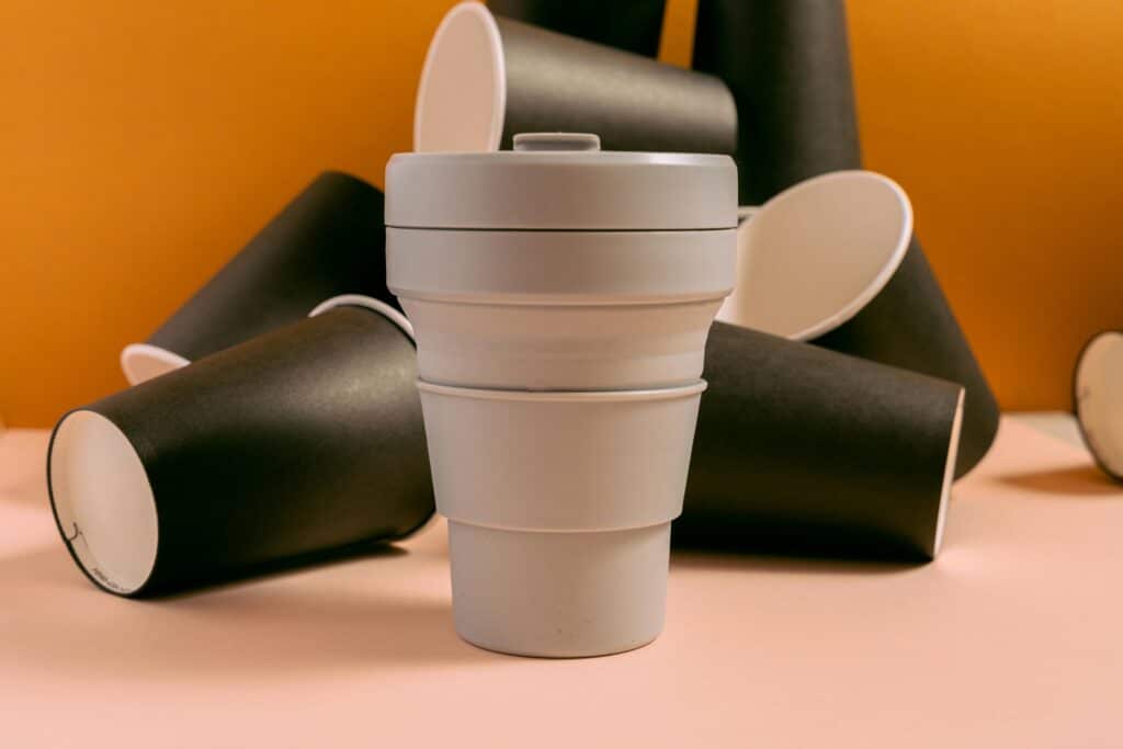 reusable cup black coffee