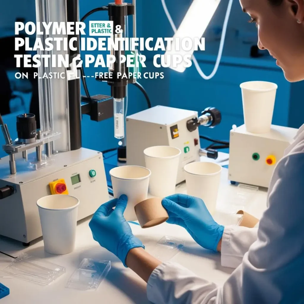 polymer and plastic identification testing about plastic free paper cups in lab