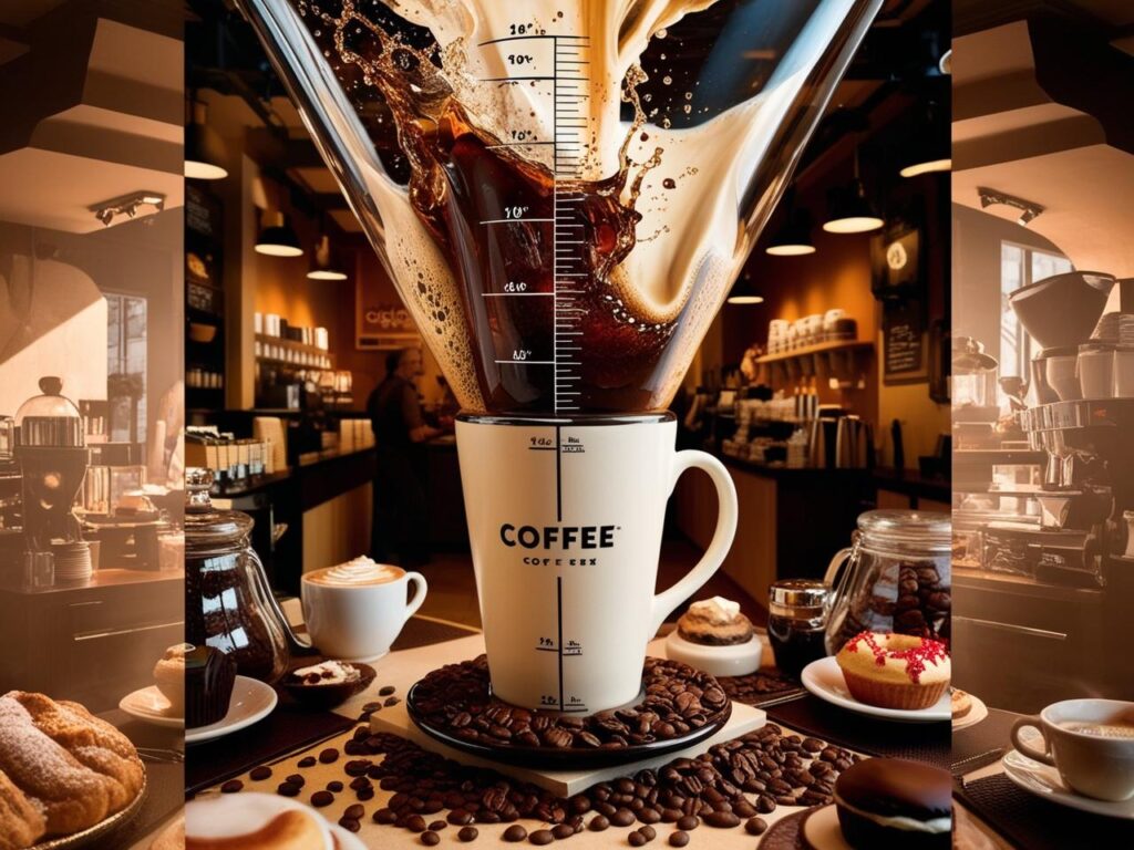 coffee cup volume meansure in coffee store 1