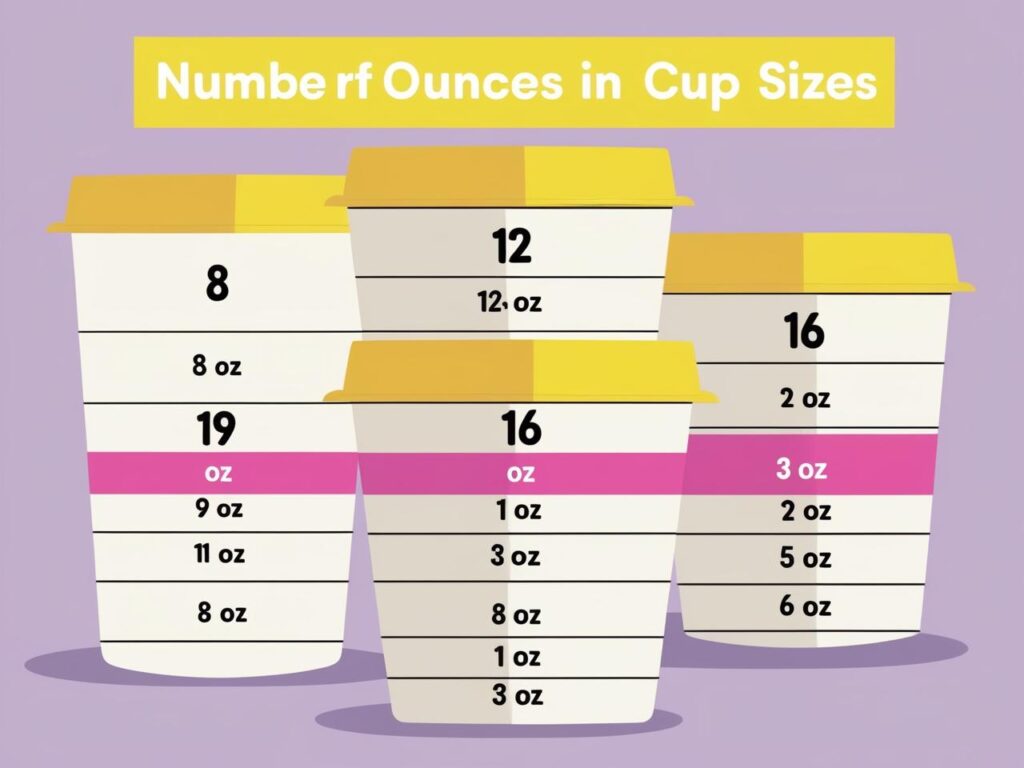 how many ounces in different cups size