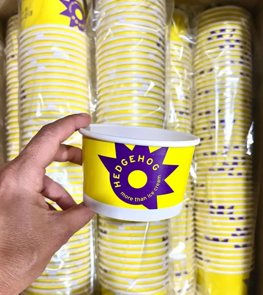 yellow ice cream paper cup packaging