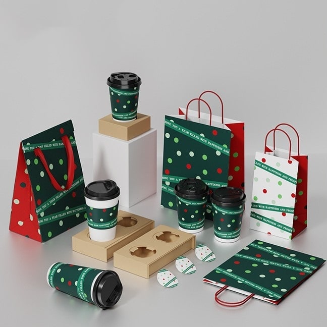 green coffee cup size packaging in all set