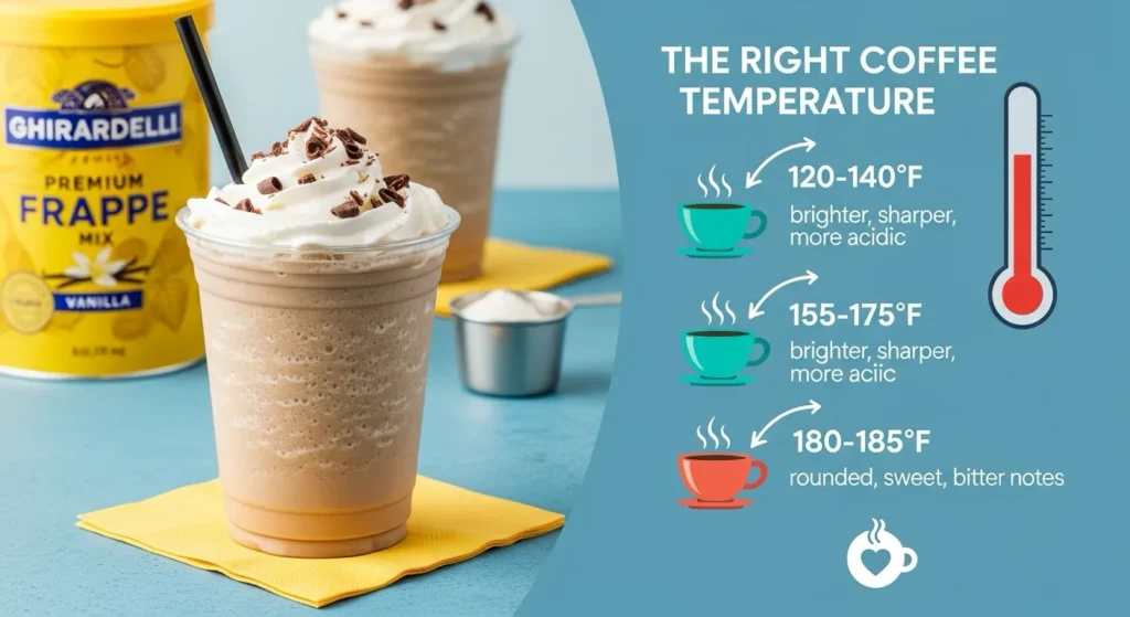 ideal coffee temperature for takeaway plastic cups