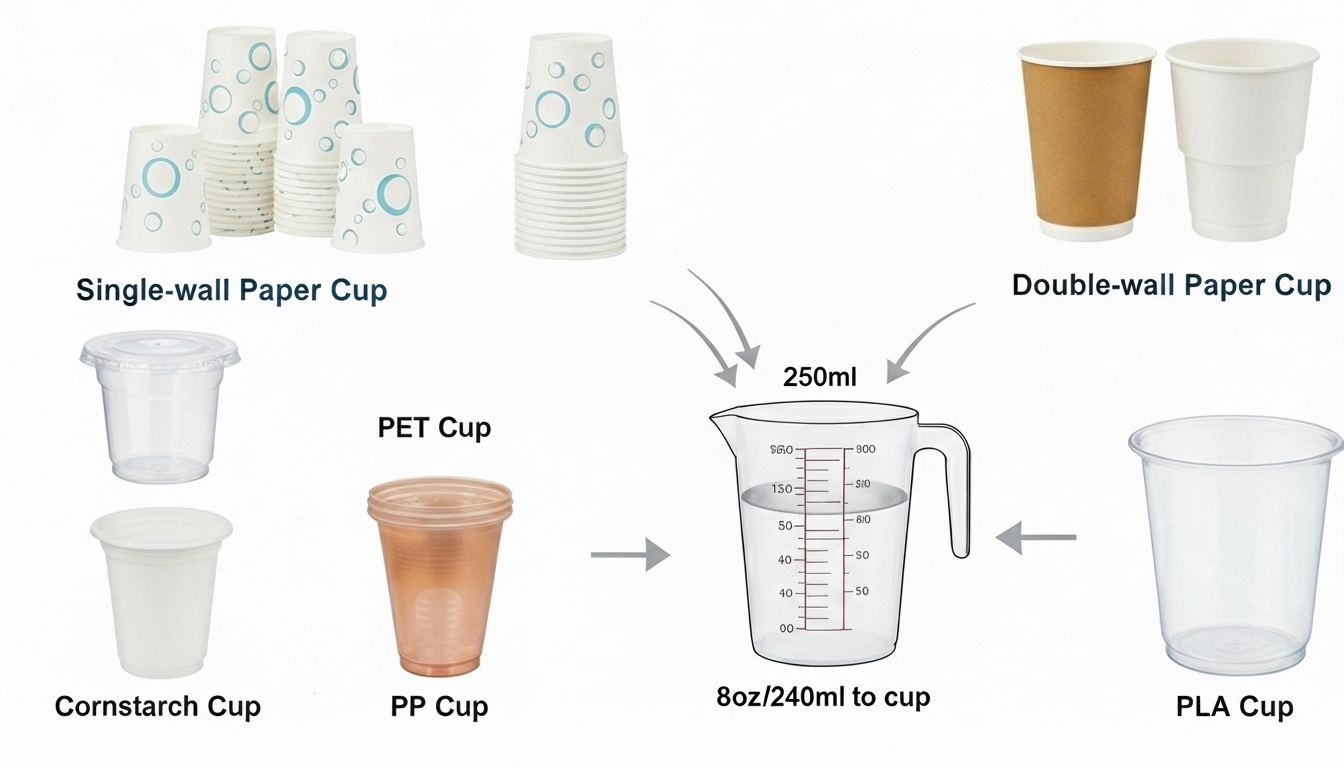 240 ml to cups