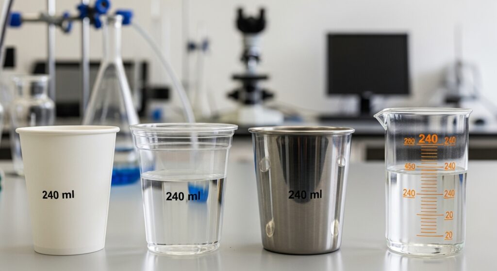 240ml to cup compare in lab
