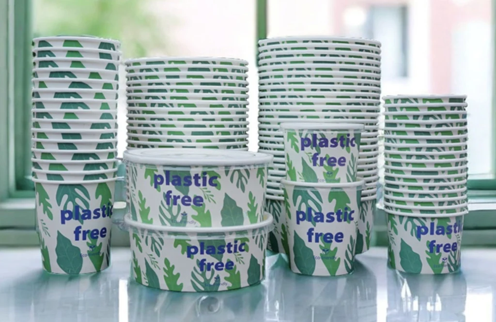 plastic free paper cups for food