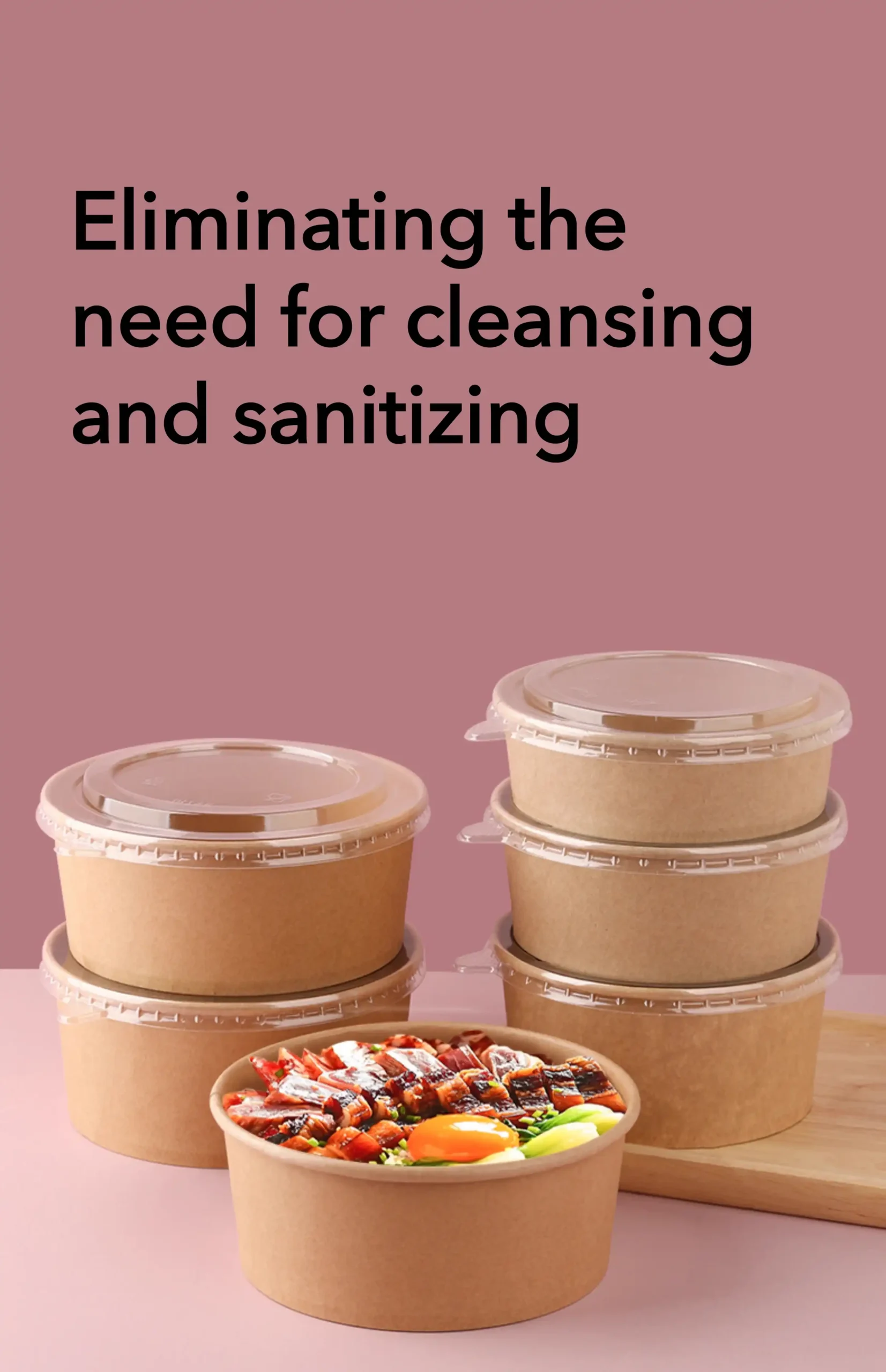 kraft paper bowl with good quality for takeaway