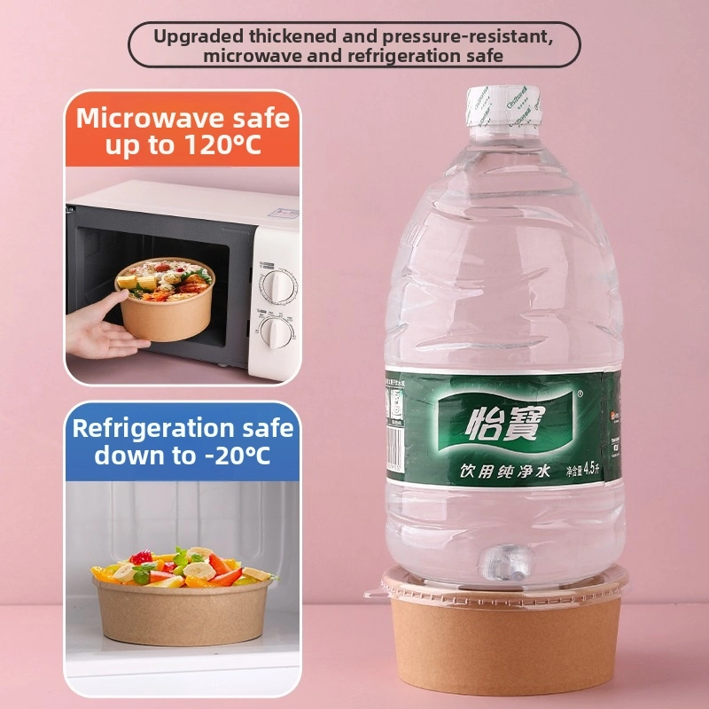 thickness pressure kraft salad bowl with lid