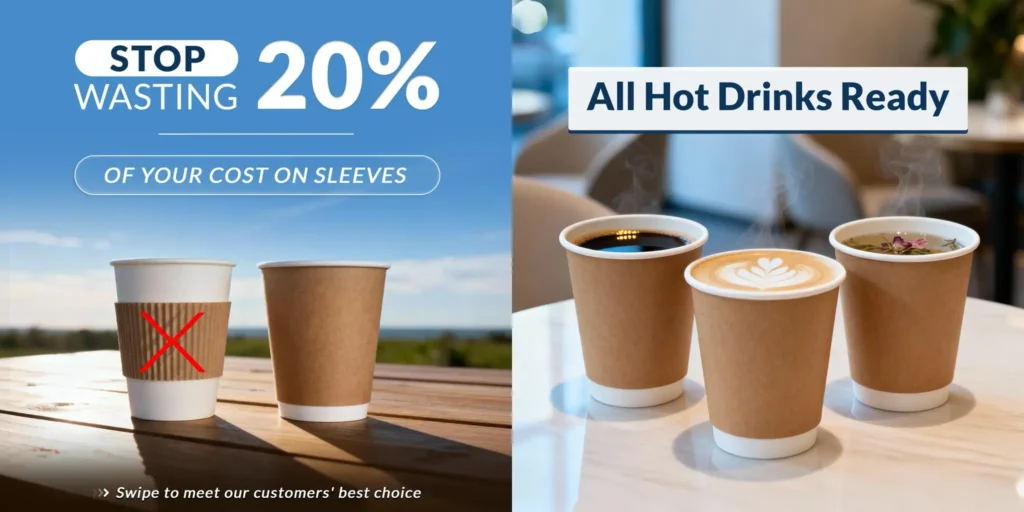 double wall kraft paper cups for hot coffee