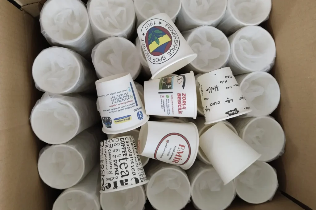 moq paper cup packed into cartons