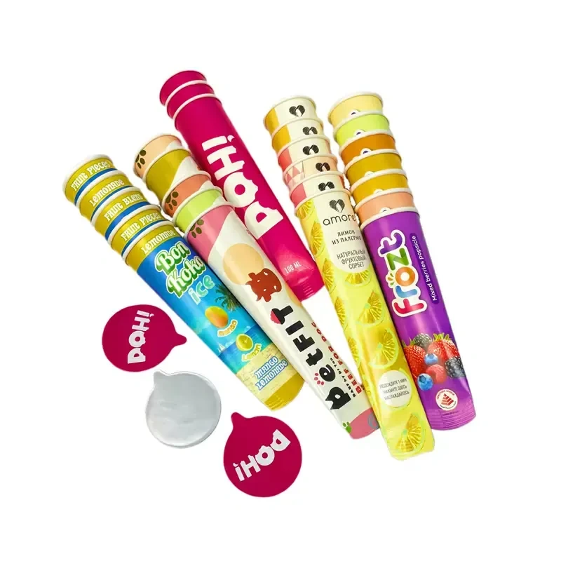 ice cream squeeze up tubes with lid
